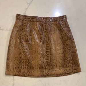 BB Dakota Tan Snake Print Mini Skirt